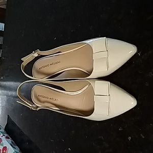 ANTONIA MELANI BONE COLOR PATENT HIGH HEELS